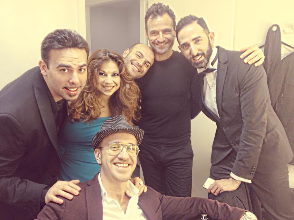 gruppo in camerino con il maestro Marco Bosco